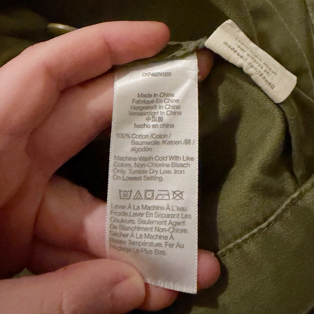 Madewell Olive Green Cropped Utility Jacket Boxy Cotton XL - Picture 7 of 7